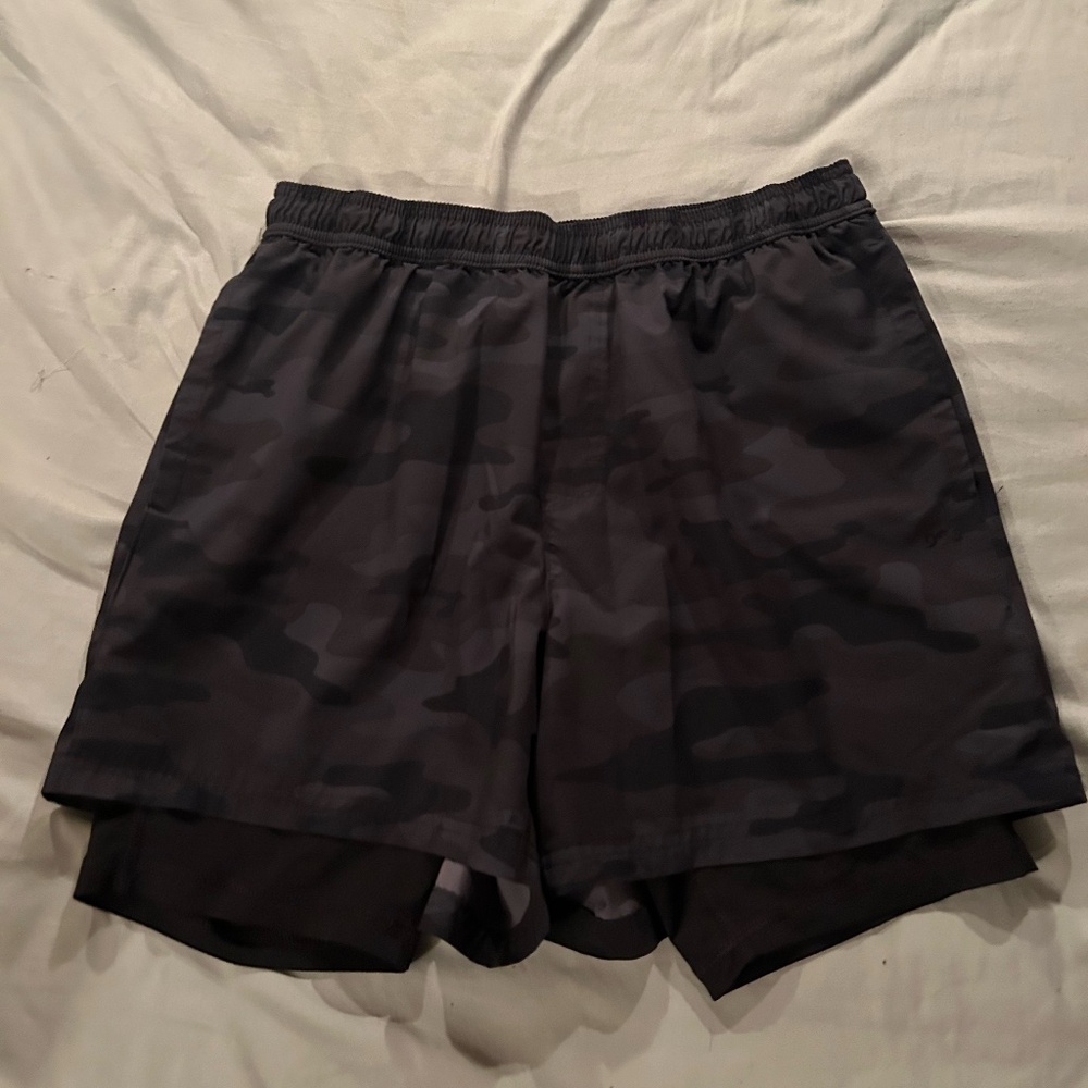 DSG Mens Athletic Shorts in Black Camo